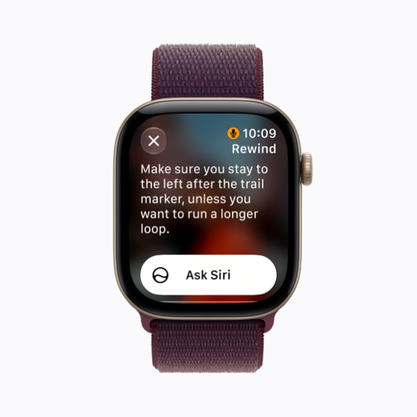 Apple Watch Series 12 viser Live Rewind med tekst fra en samtale