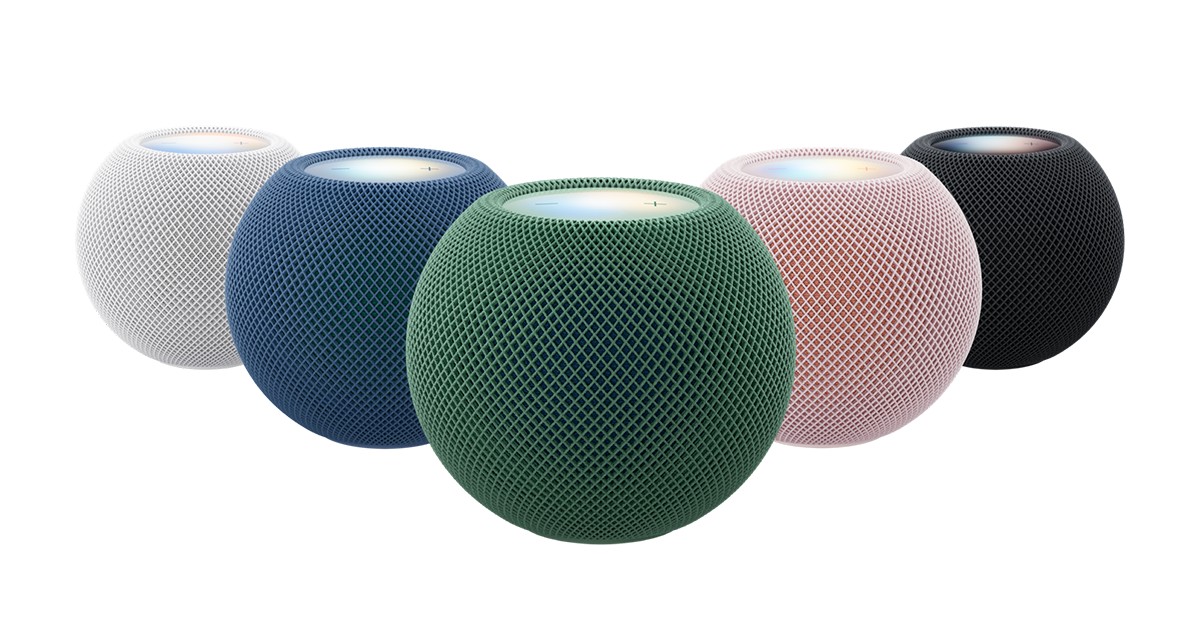 HomePod mini 2 i hvit, blå, grønn, rosa og midnatt